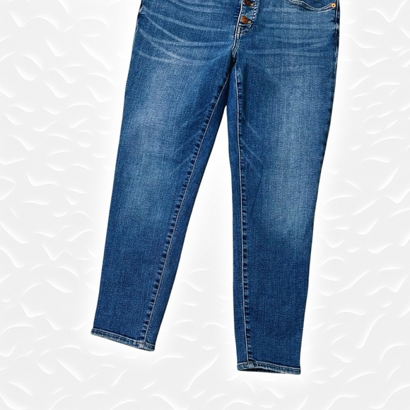 Madewell 9” Mid-Rise Skinny Crop Jeans: Button-Front TENCEL Denim Edition Dewey - Picture 11 of 16